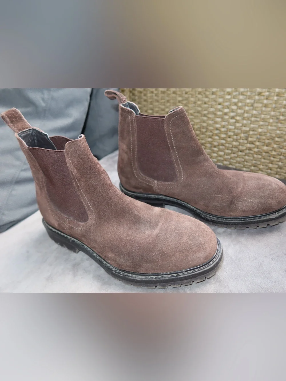 Zara Brown Suede Chelsea Boots